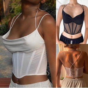 Sexy Camisole Crop Bustier Top